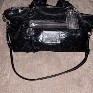COACH poppy black sequin handbag (K1069-16339)